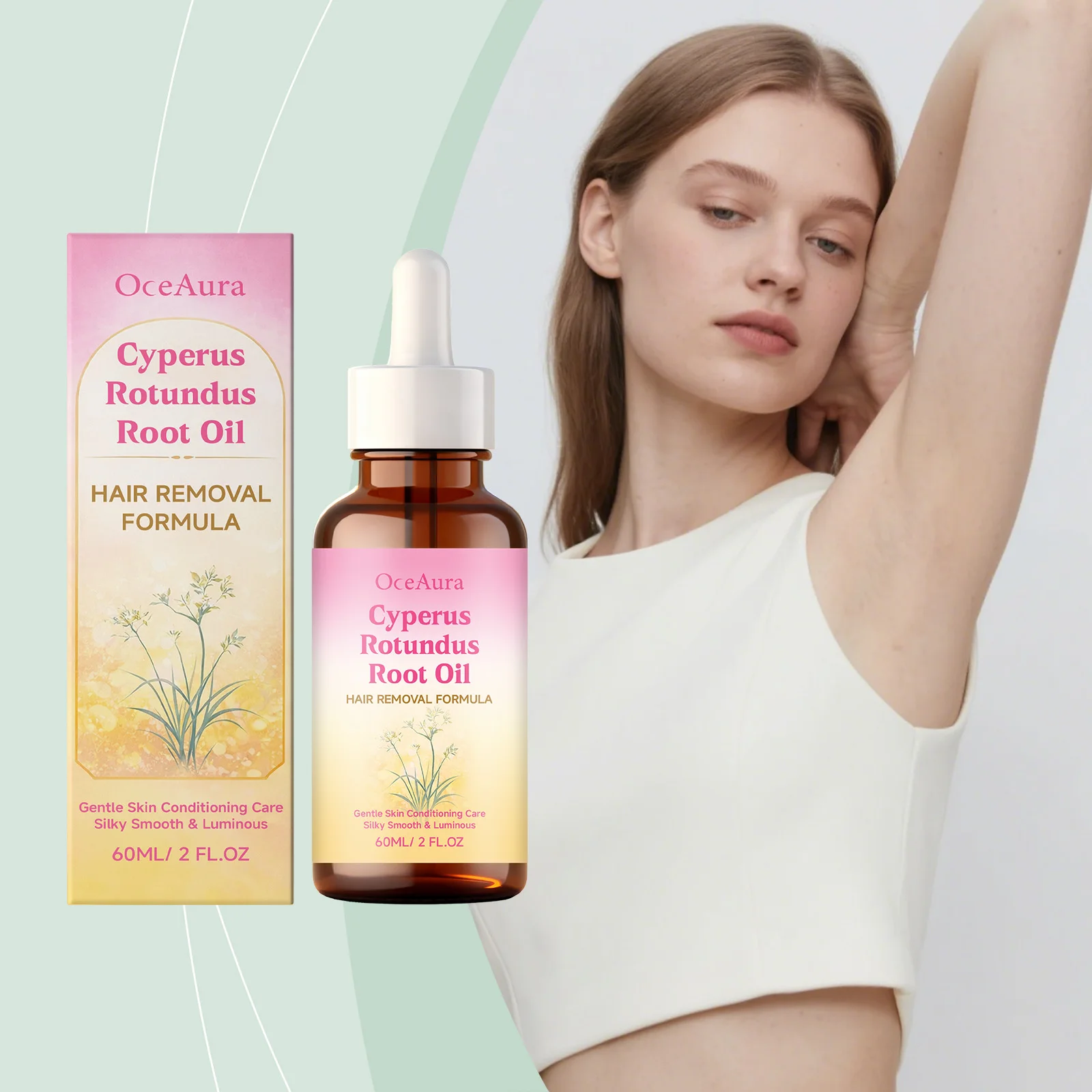 Cyperus Rotundus Hair Removal Care Oil Reduce Hair Growth Inhibitor Deep Hydration Smoothing Soothing Skin Mild After Shave Oil