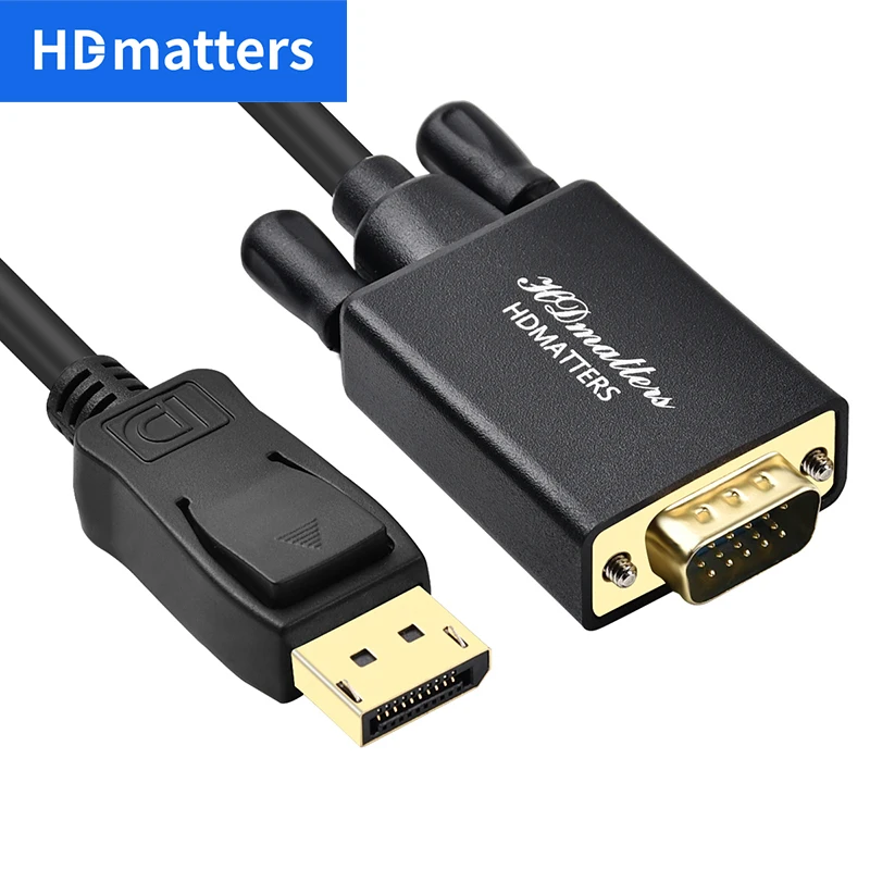 Kabel Displayport do Vga 1080P Port wyświetlacza do VGA kabel monitora 1.8M DP męski do VGA dla Nvidia AMD Lenovo HP Dell PC l