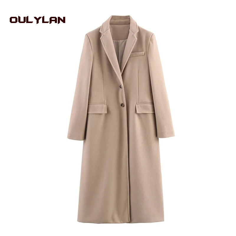 

2024 Spring New Product: Cross border Women's Clothing from Europe and America, Street Fashion Style, Woolen Slimming Coat