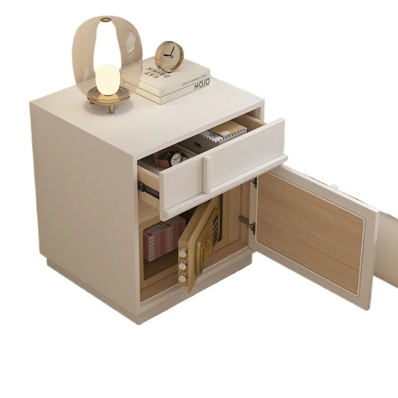 

Hidden safe Solid wood bedside table Integrated bedside large-capacity storage cabinet Household with lock