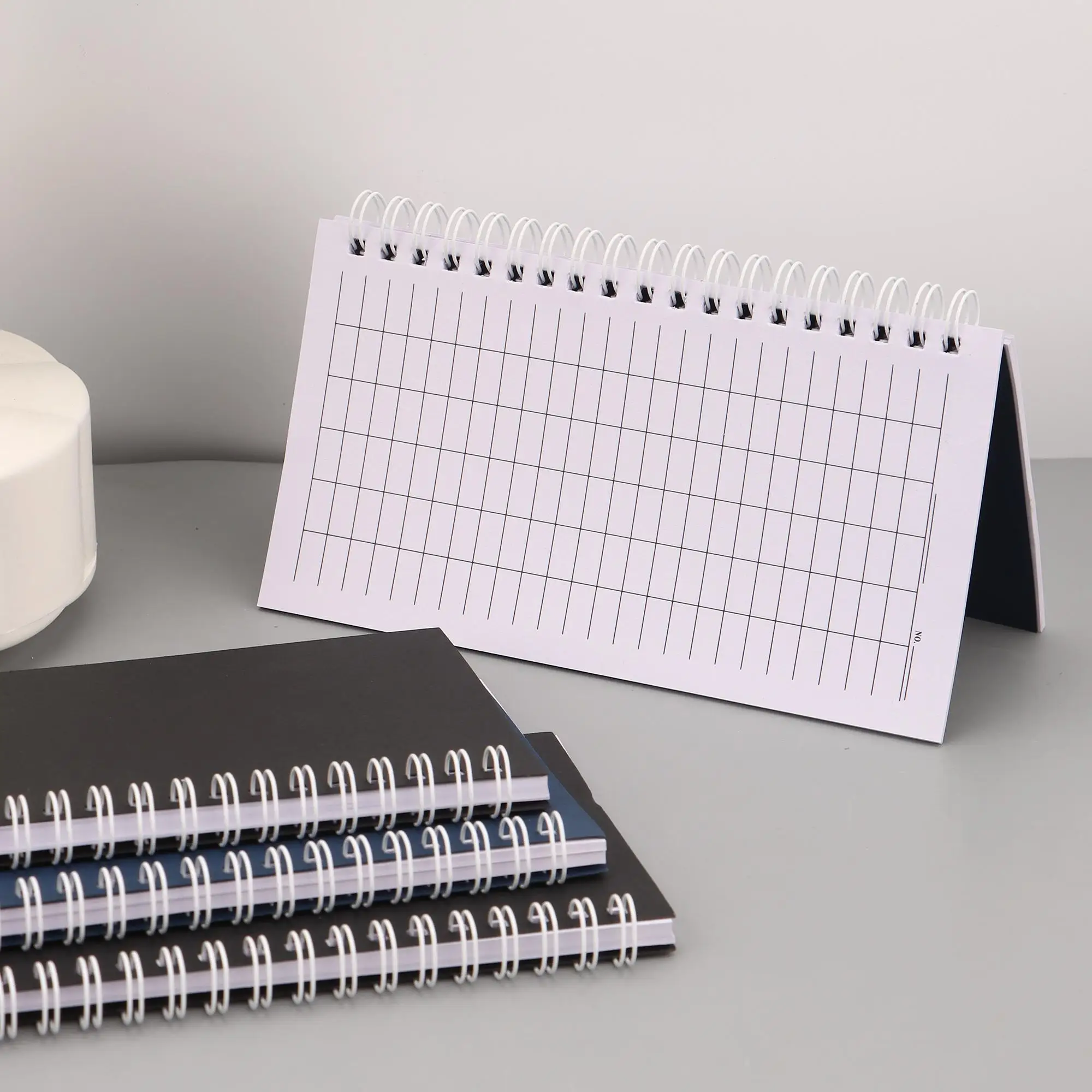 A6 Coil Spiral Notebook, Multi-Functional Grid Ruled Memo Pad, Portable Daily Journal Notepad for School Office Quick Recording