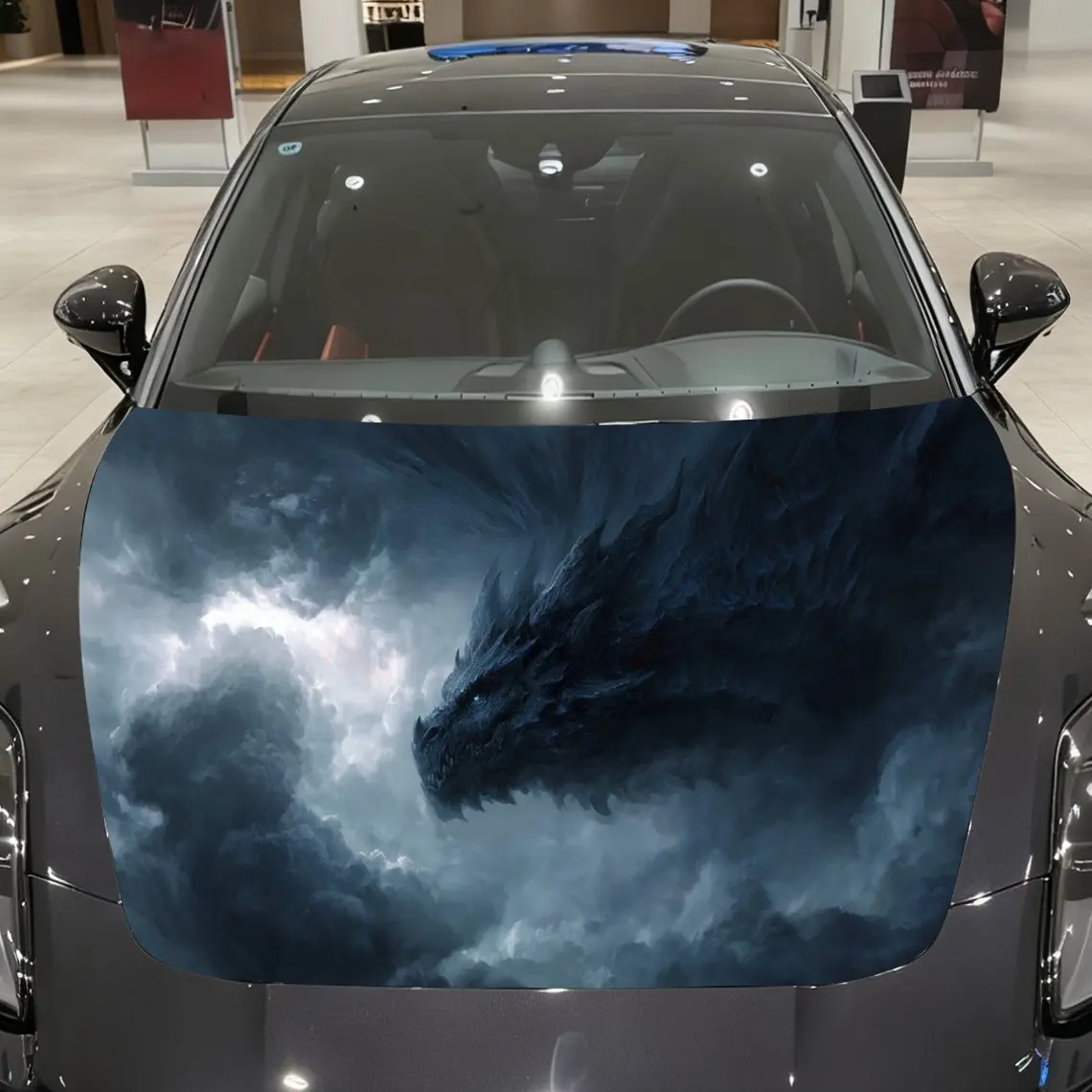 

Stormy Dragon Car Hood Stickers - Self-Adhesive, Waterproof and Durable Vinyl Wrap, Decorate And Protect Your Car - The Gift For
