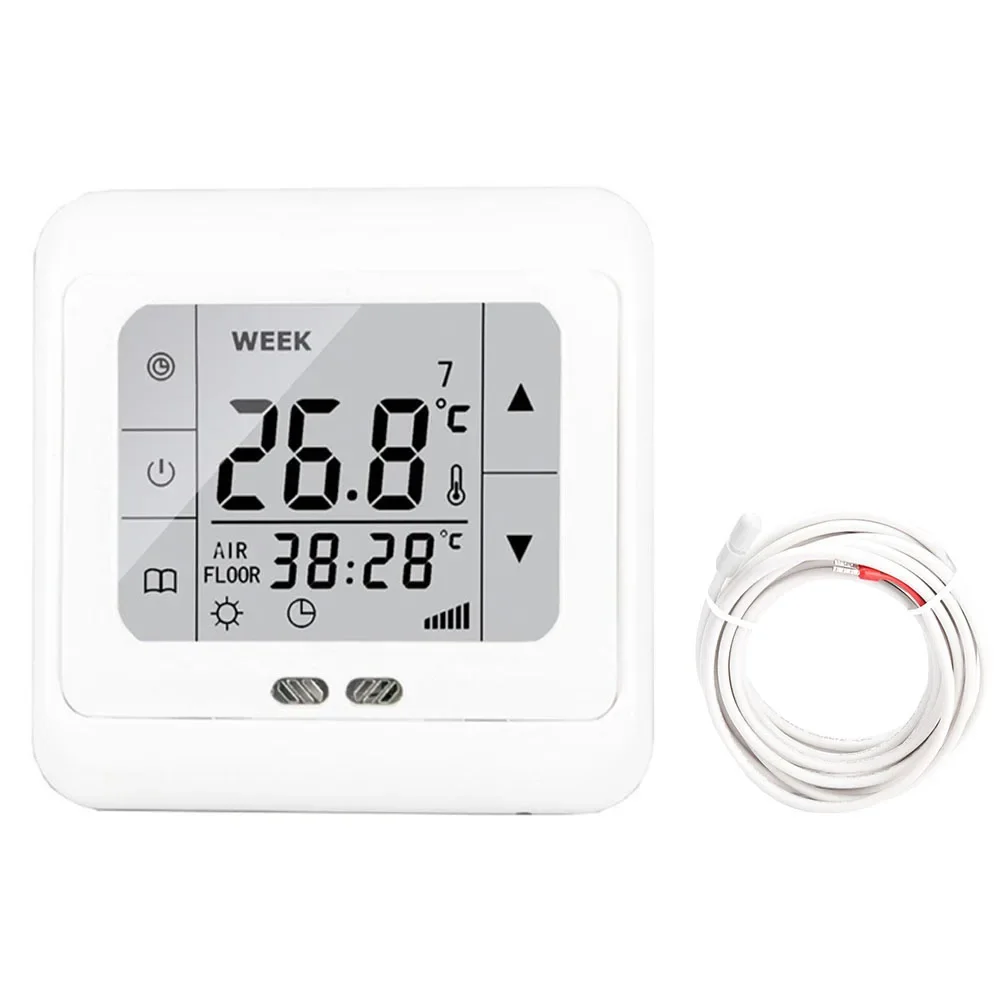 Floor Sensor Digital Thermostat Thermostat Buttons Touch Mode 86x86x14mm Load Current:16A Underfloor Heating Room