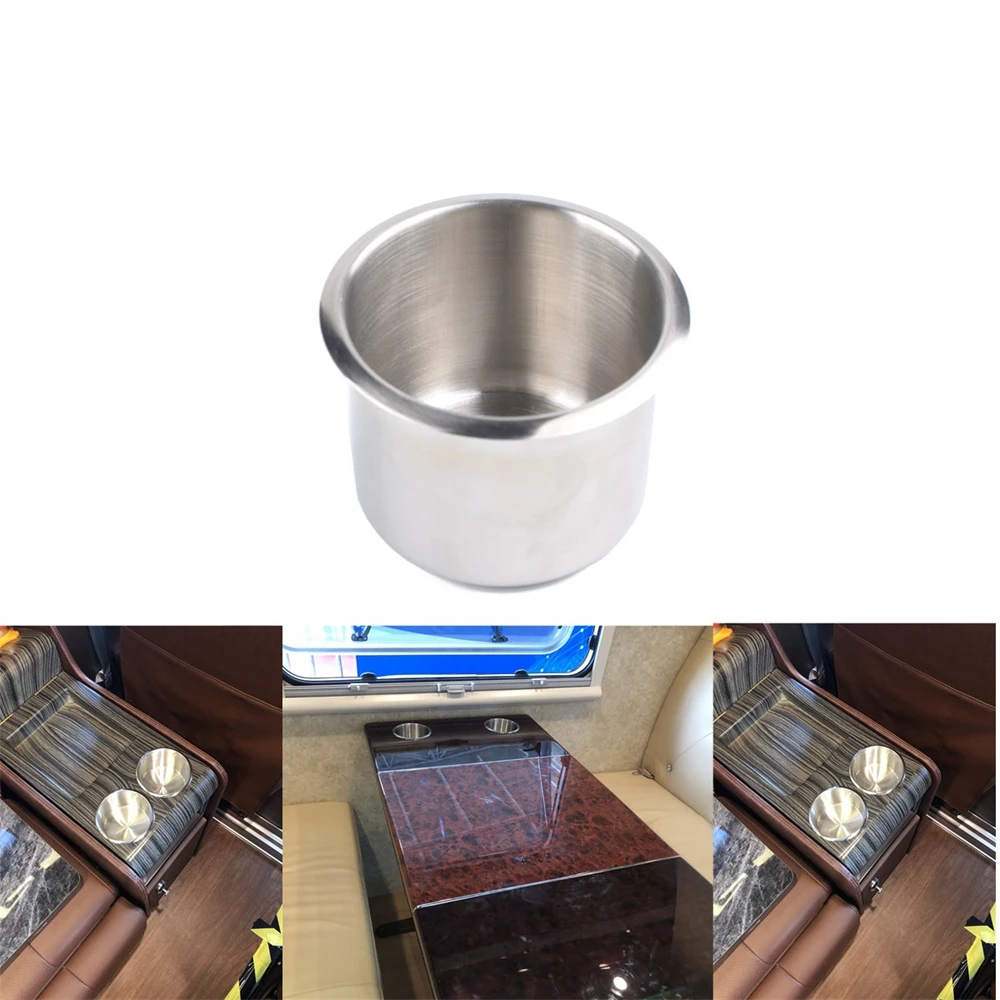 Stainless Steel Cup Holders Car Cup Holder Recessed Boat Drink Holder Water Cup Holders Stands For RV Camper & DIY