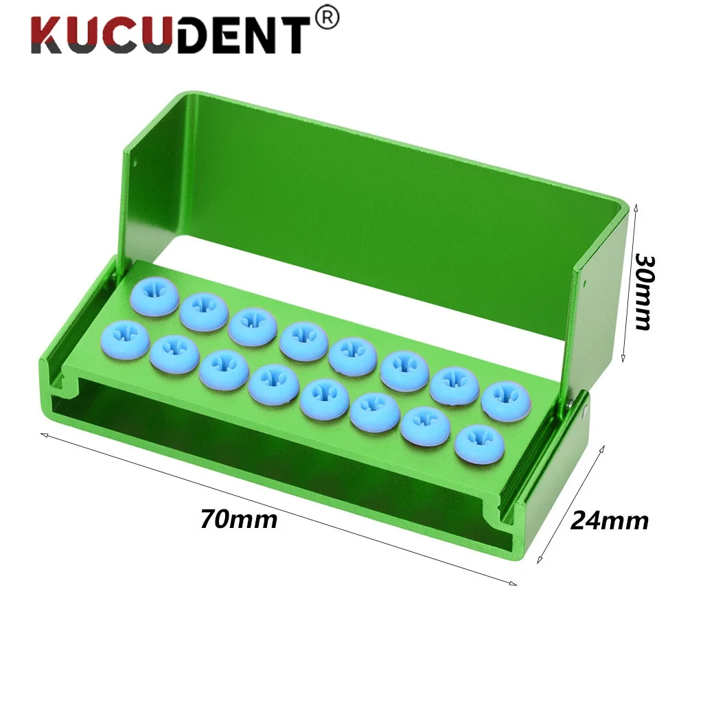 16 Holes Aluminum Dental Burs Holder Block Endo Files Organizer Diamond Bur Drills Case Autoclavable Disinfection for RA/CA FG