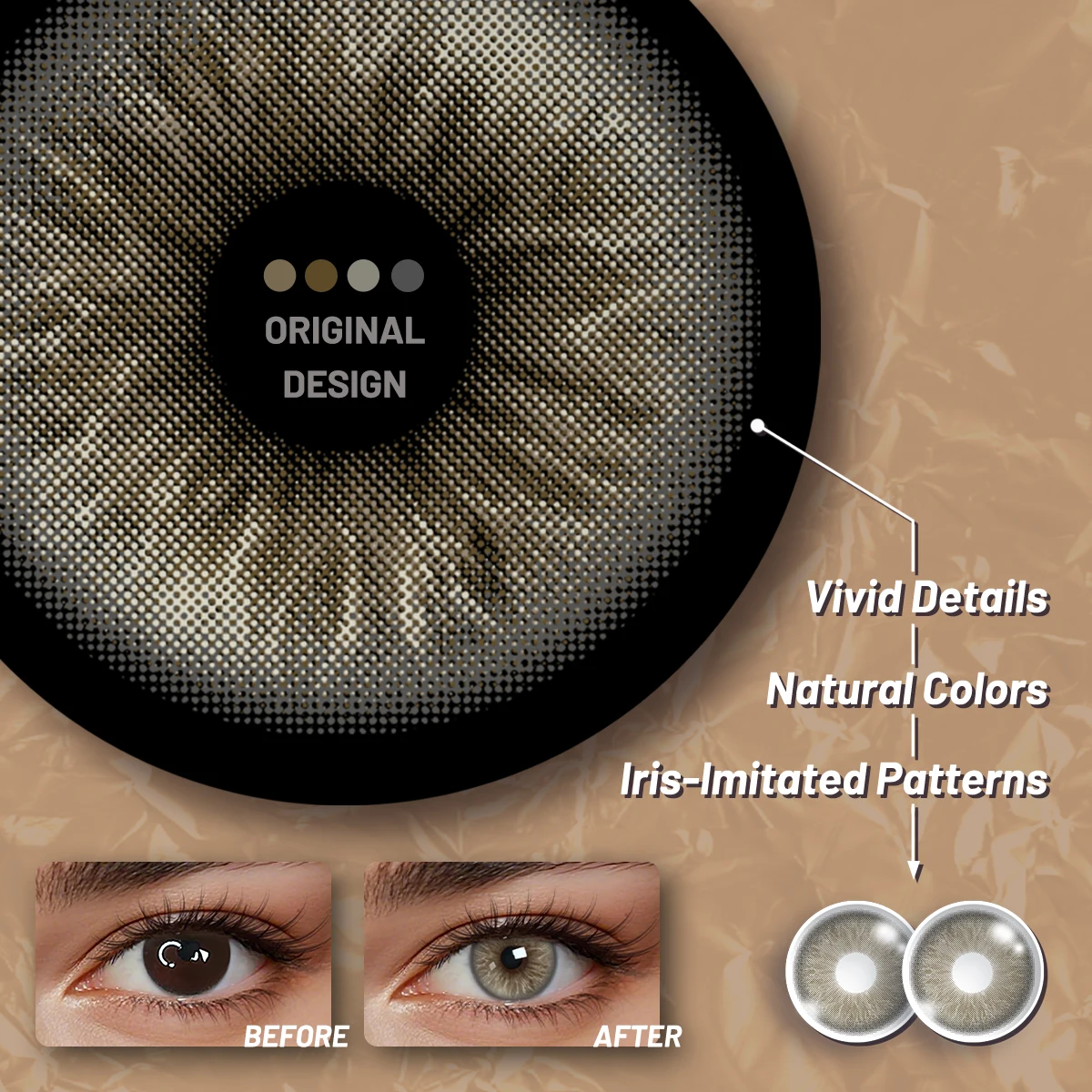Visuashow 1 Paar Farbige Kontaktlinsen mit Starke fur Augen Make up Halbjahrlich Einweg 14.5mm Geeignet fur Taglichen Gebrauch Termine und Feste Vergrossern die Augen Perfekt fur Halloween Kostume und Cosplay – Detail 5