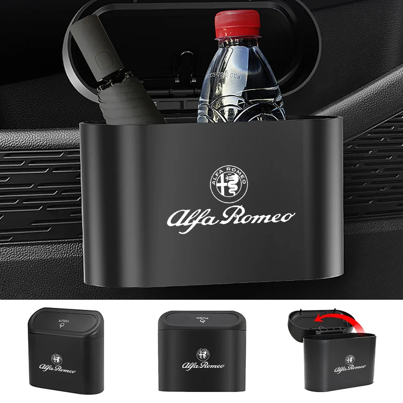 Hanging Car Trash Can Vehicle Garbage Dust Case Storage Box For Alfa Romeo Giulia Stelvio Giulietta 156 159 147 Mito Tonale