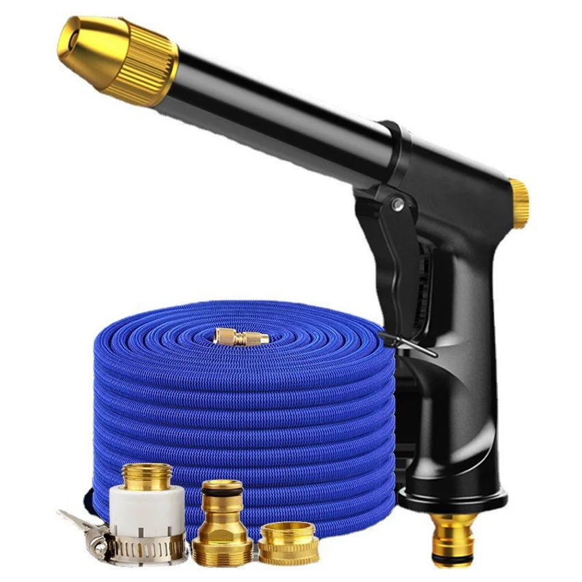 car wash water gun for home use, floor cleaning, pressurized nozzle, water spray gun, retractable hose, high-pressure water gun