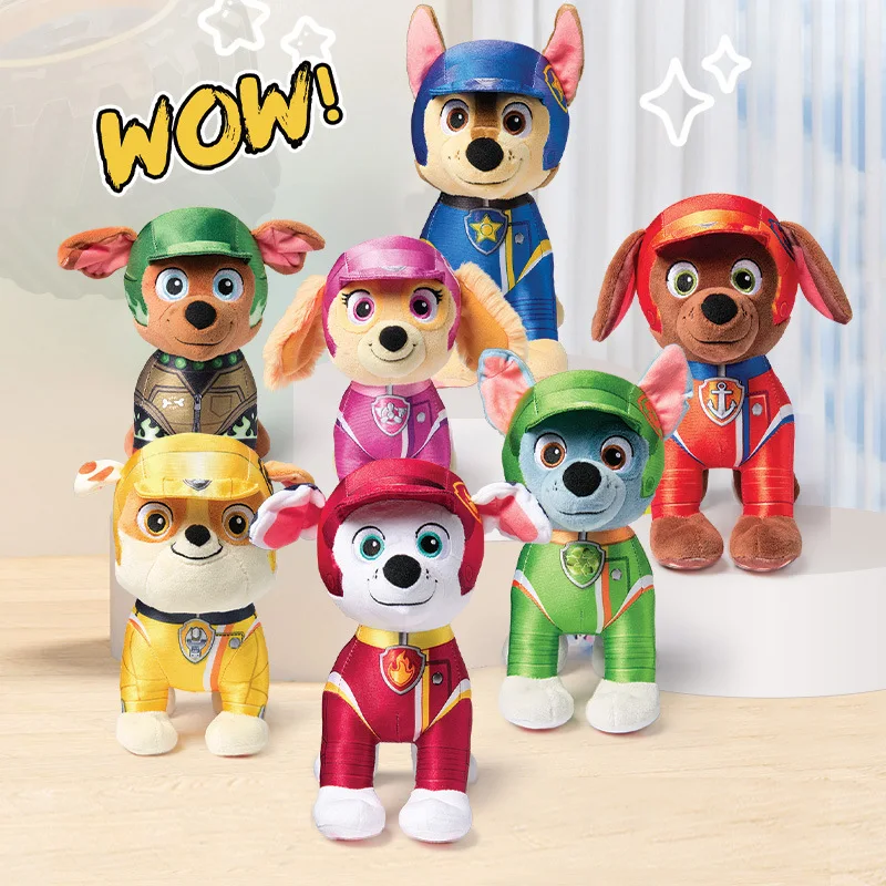 Personaje de Anime Paw Patrol Dog Rescue Series felpa Rocky Marshall Chase Skye Zuma muñeco de juguete de peluche para dormir regalo para niños
