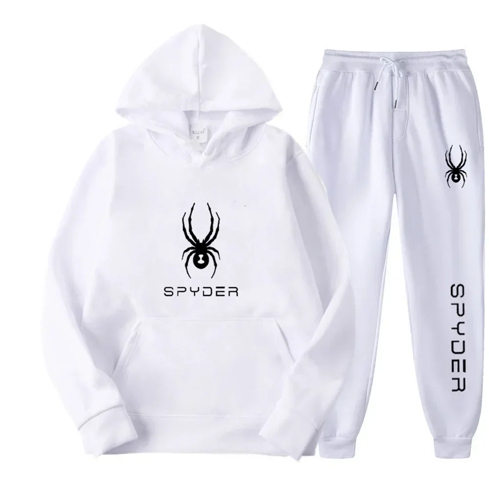 2025Nuevo conjunto de ropa deportiva informal de otoño e invierno para hombres y mujeres, sudadera con capucha y pantalones de moda urbana para hombres, conjunto de 2 piezas