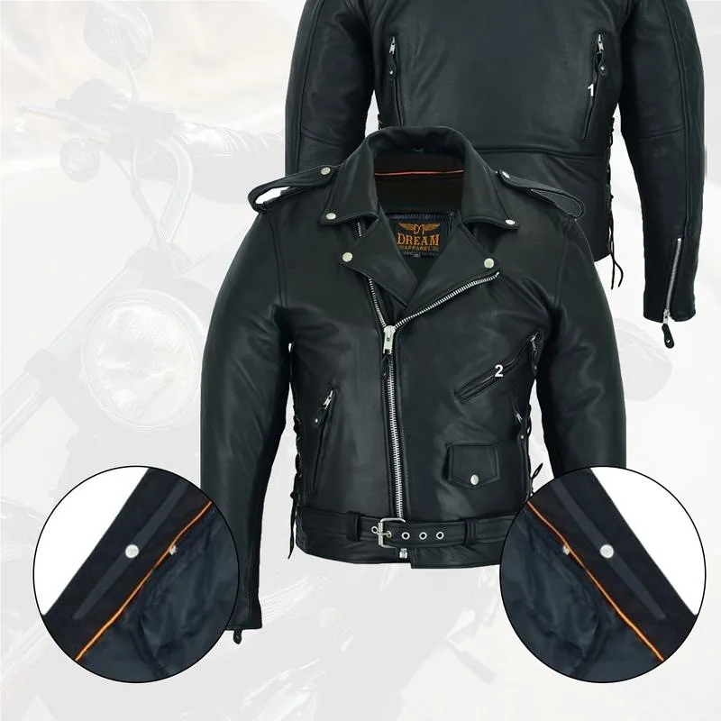 

Men's Slim Fit Leather Jacket Motorcycle Style Cross-Border European Fashion Spring Summer Autumn Winter Non Deformable