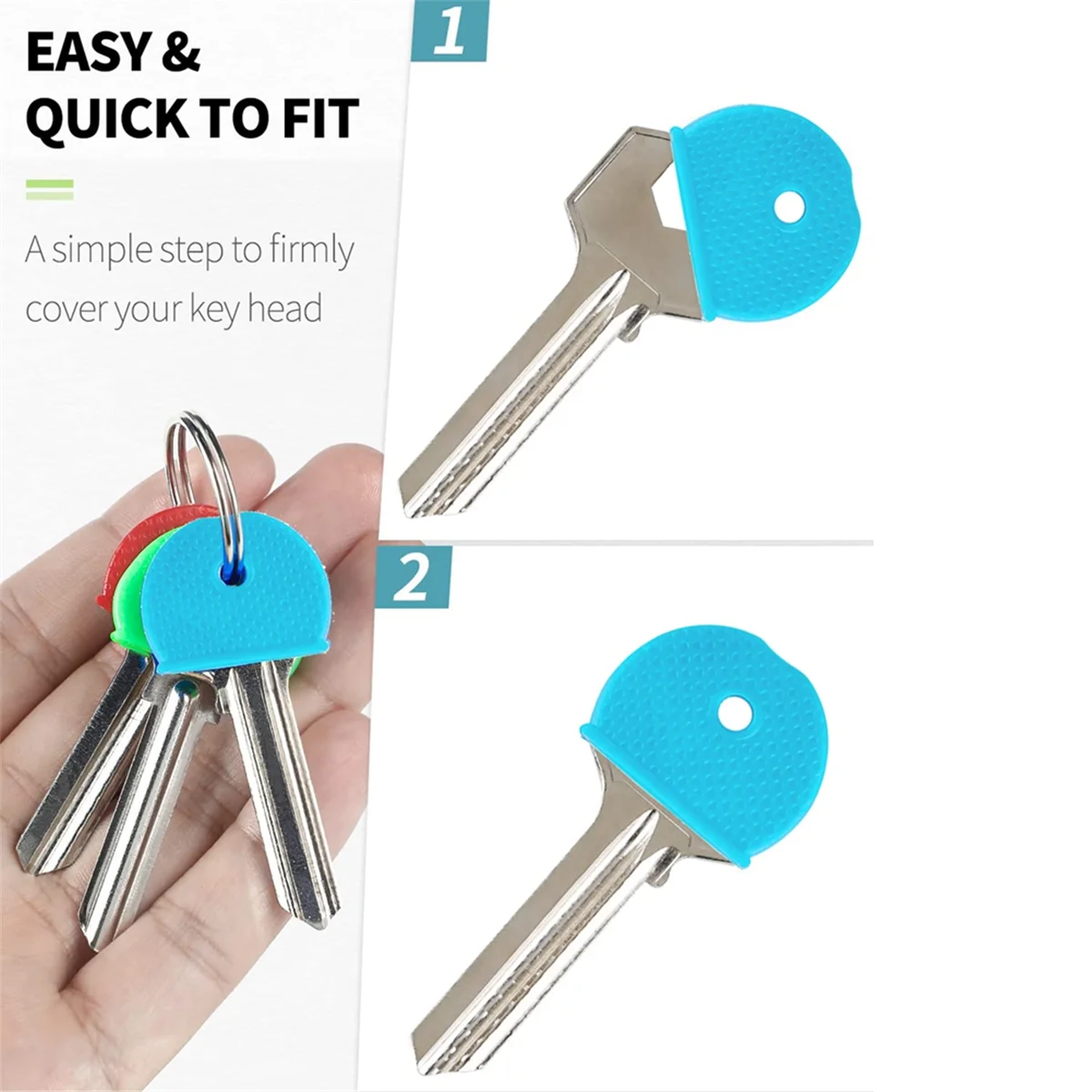 ABQR Set da 32 pezzi di etichette per copritasti, copritasti flessibili in PVC per una facile identificazione dei copritasti semicircolari