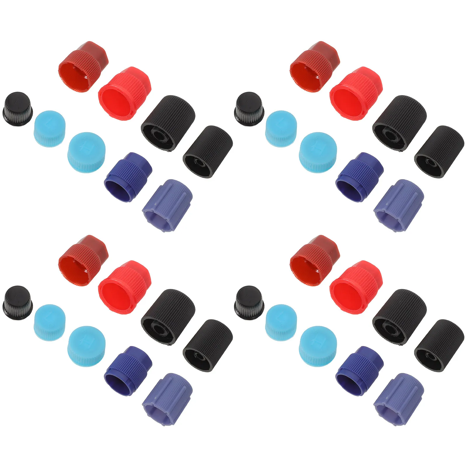 55pcs Car Air Conditioning Valve Caps Universal Fit Plastic Ac Port Covers Dust Resistant For Auto Ac System Engine Parts