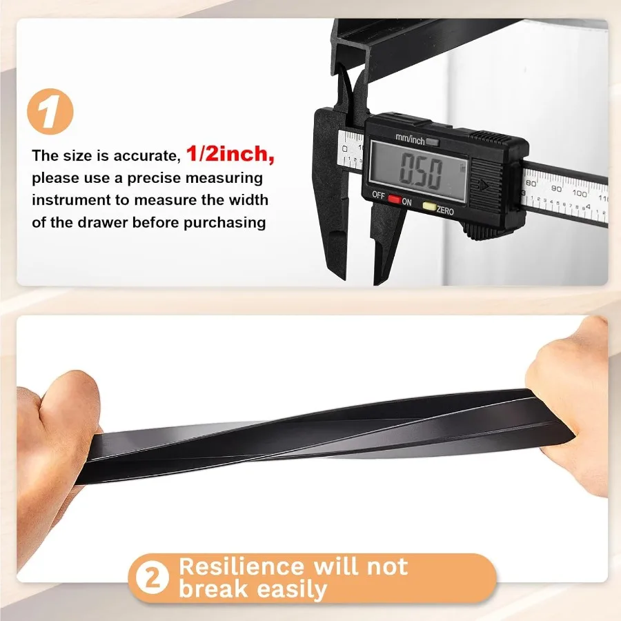 4 Pieces Hanging File Rails PVC Black File Rails Hanging System Keeping Your Folders Neat and Organized 1 2 Ih Drawer Sides 15.