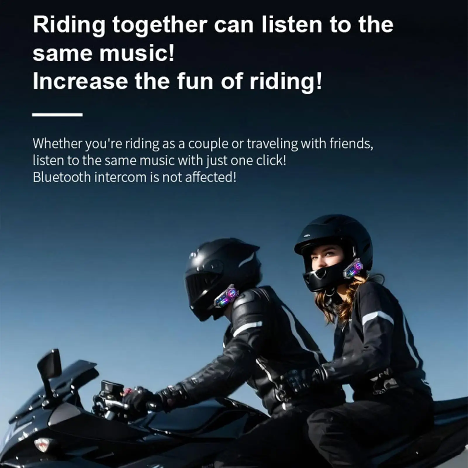 Motorcycle Helmet Headphones Double-speaker Wireless Headset Cycling Communication Headphones For Daily Commuting Travel