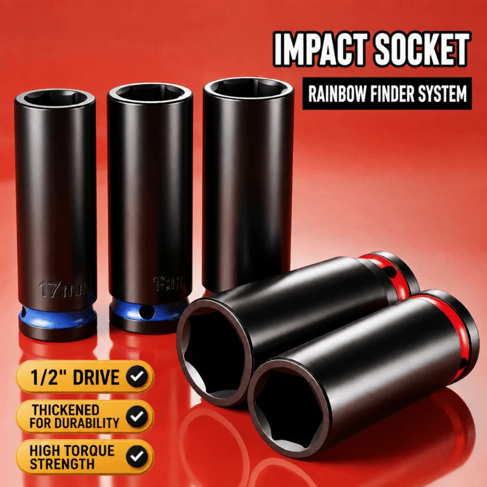 Thickened Extended Body Impact Socket Color Coated Surface Pneumatic Matching Type Air Sleeve Inner Recessed Hexagon