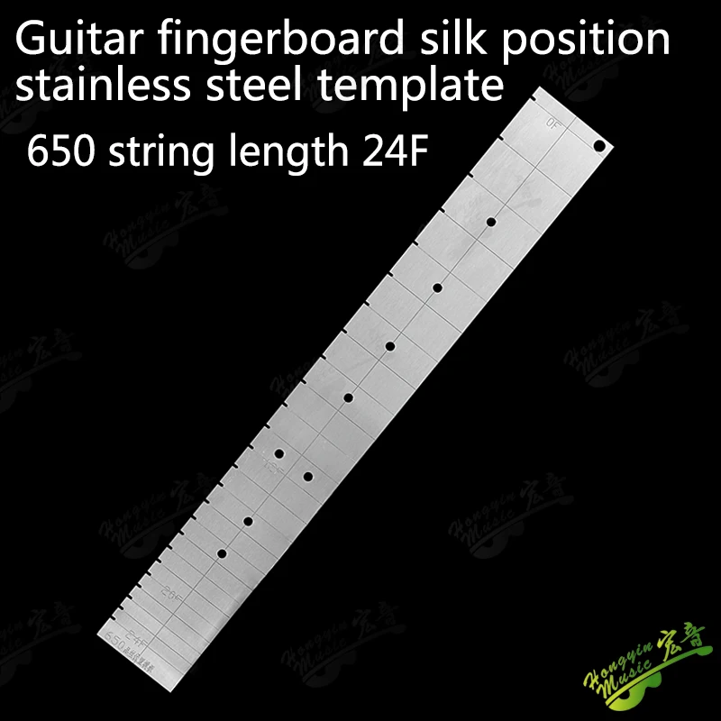 Gitarren-Bundpositionierungsvorlage aus Edelstahl 650mm, Professionelle Bundschlitzführung für Halswartung & Gitarrenbauerwerkzeuge – Detail 13