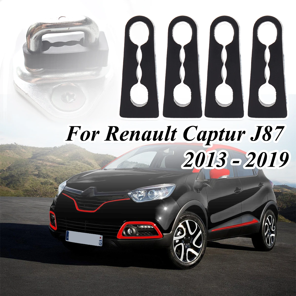 4PC Door Lock Damper Buffer Deadener For Renault Captur J87 2013 2015 2016 2017 2018 2019 Seal Shock-Absorbing Damping Protector