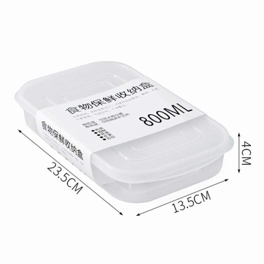 Plastic Fridge Food Storage Box 350ML/700ML/800ML/1600ML with Cover Fresh Divided Organizer Sealed Frozen Storage Box