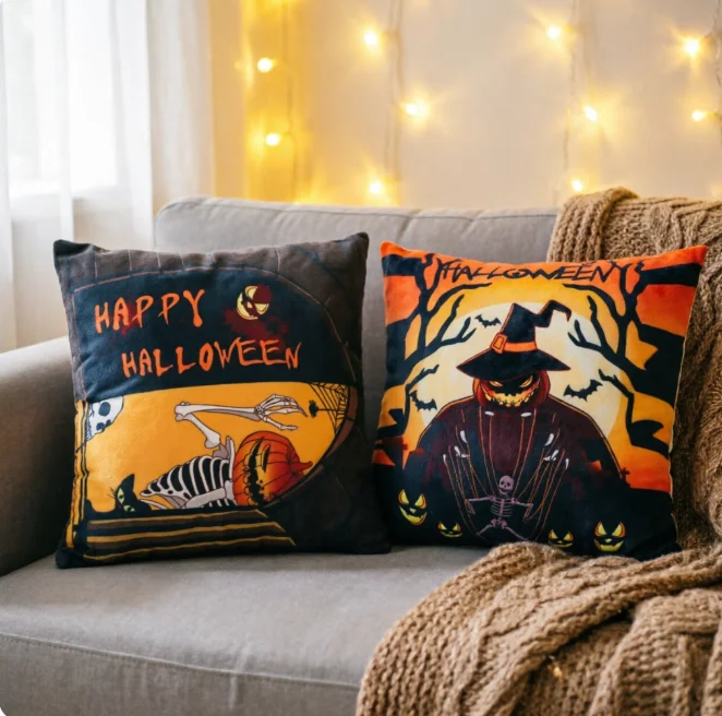 Halloween Pillows Skull Pumpkin Bats Skeleton Soft Sofa Cushion Seat Companion Happy Halloween Party Home Decors