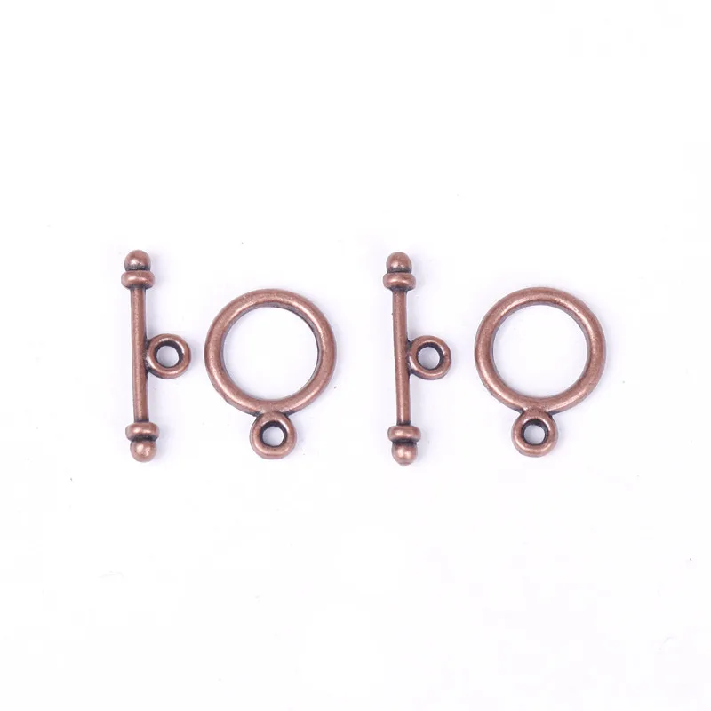 30 Sets Round Metal Antique Silver Toggle Clasps for Bracelets Jewelry Making Necklace Diy Connector Hooks Accessories