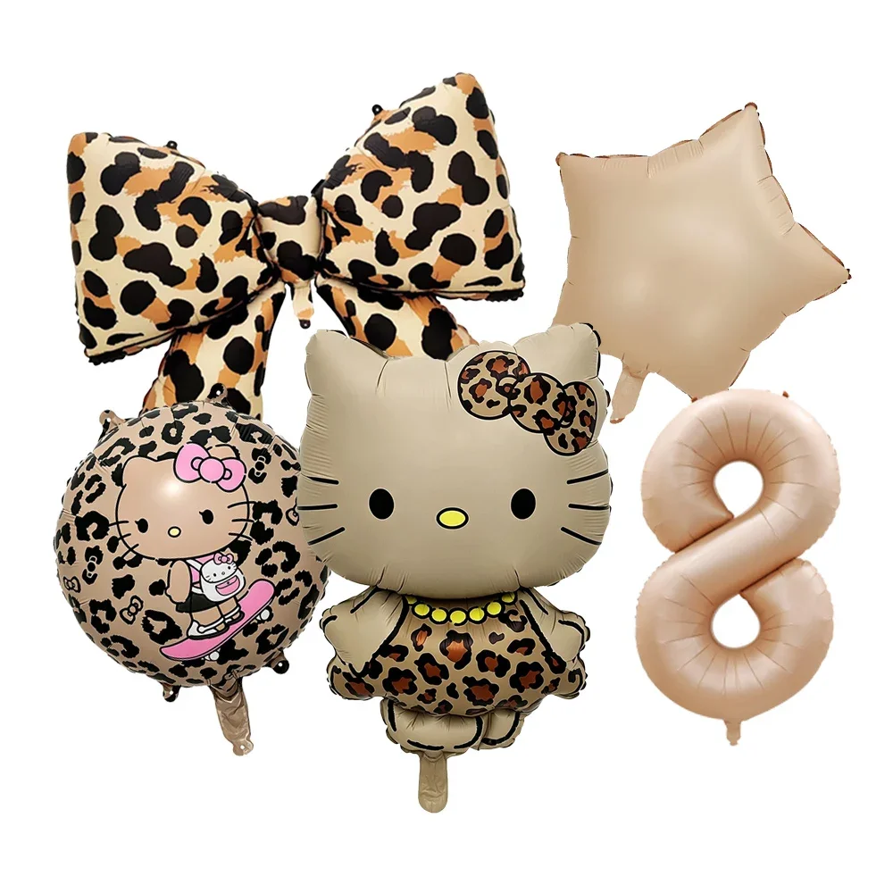 Cartoon Hello Kitty Themen-Tier-Zahlen-Folienballon-Set Kinder Geburtstag Konfetti Party Deko Zubehör Baby-Shower Spielzeug Geschenke – Detail 11
