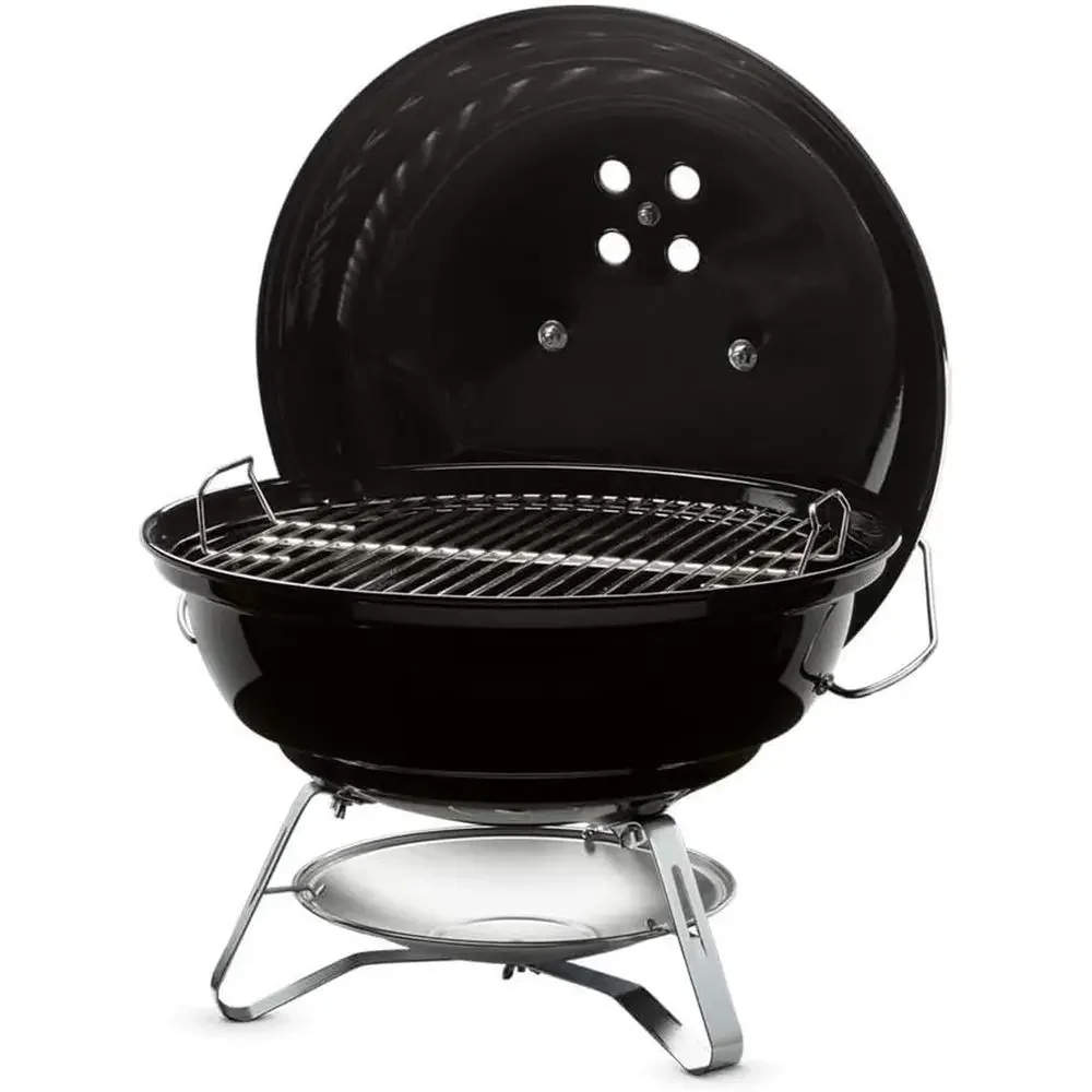 Portable 18-Inch Charcoal Kettle Grill with Tuck-N-Carry Lid Lock for Camping and Outdoor Cooking