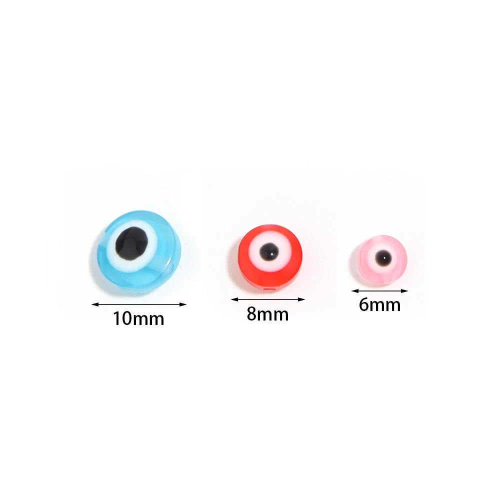 100pcs/Lot 6 8 10mm Colorful Round Eye Beads for Jewelry Making Findings Loose Spacer Resin Beads DIY Bracelet Necklace Wholesal