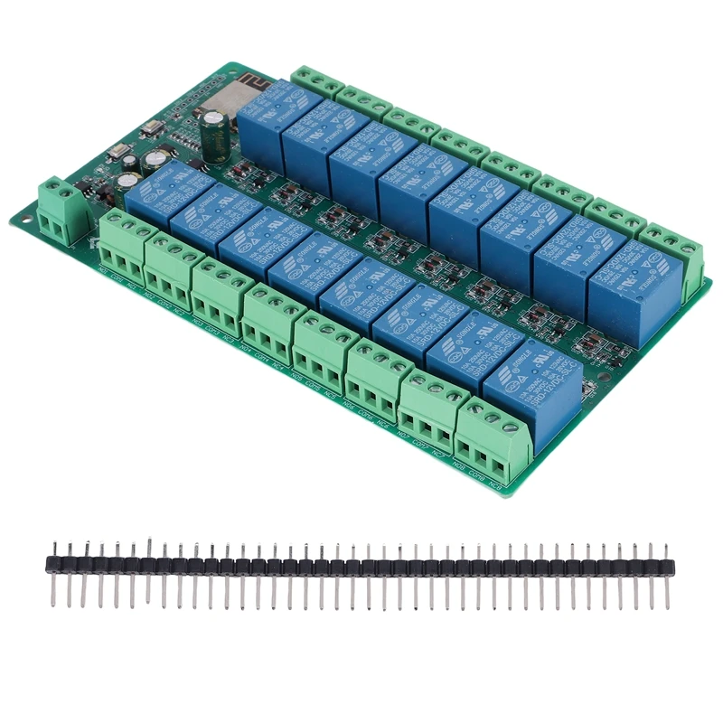 ESP8266 WIFI 16 Channel Relay Module ESP-12F Development Board Power, 16 Way Relay Module, Supply Mode 12V