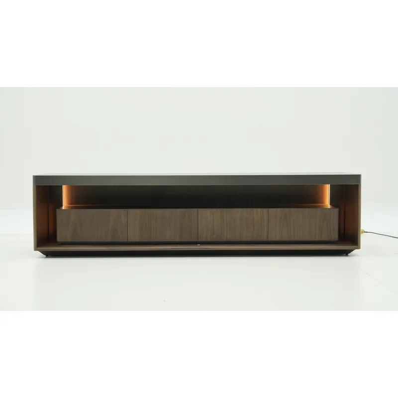 2023 Modern Floating TV Stand for Living Room, Solid Wood Framed and Best Paint and Veneer at Factory Price