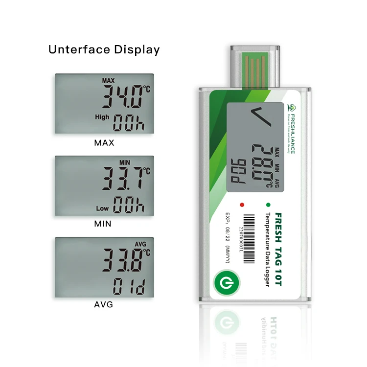 3PCS PDF Temperature Sensor USB Disposable Temperature Datalogger