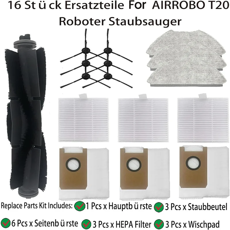 AD24 Ersatzteile für Airrobo T20 / T20+ Roboter-Staubsauger Ersatzzubehör
