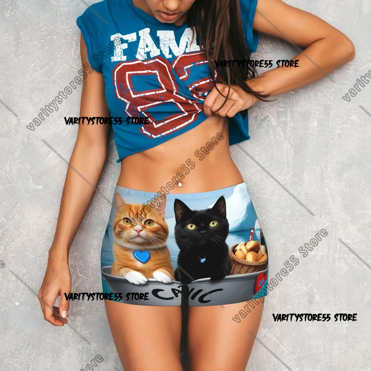 شورتين للتمرين على شكل قطط شجاعين للنساء، شورت لراكبي الدراجات اليوغا، سروال ضيق لرفع الأرداف