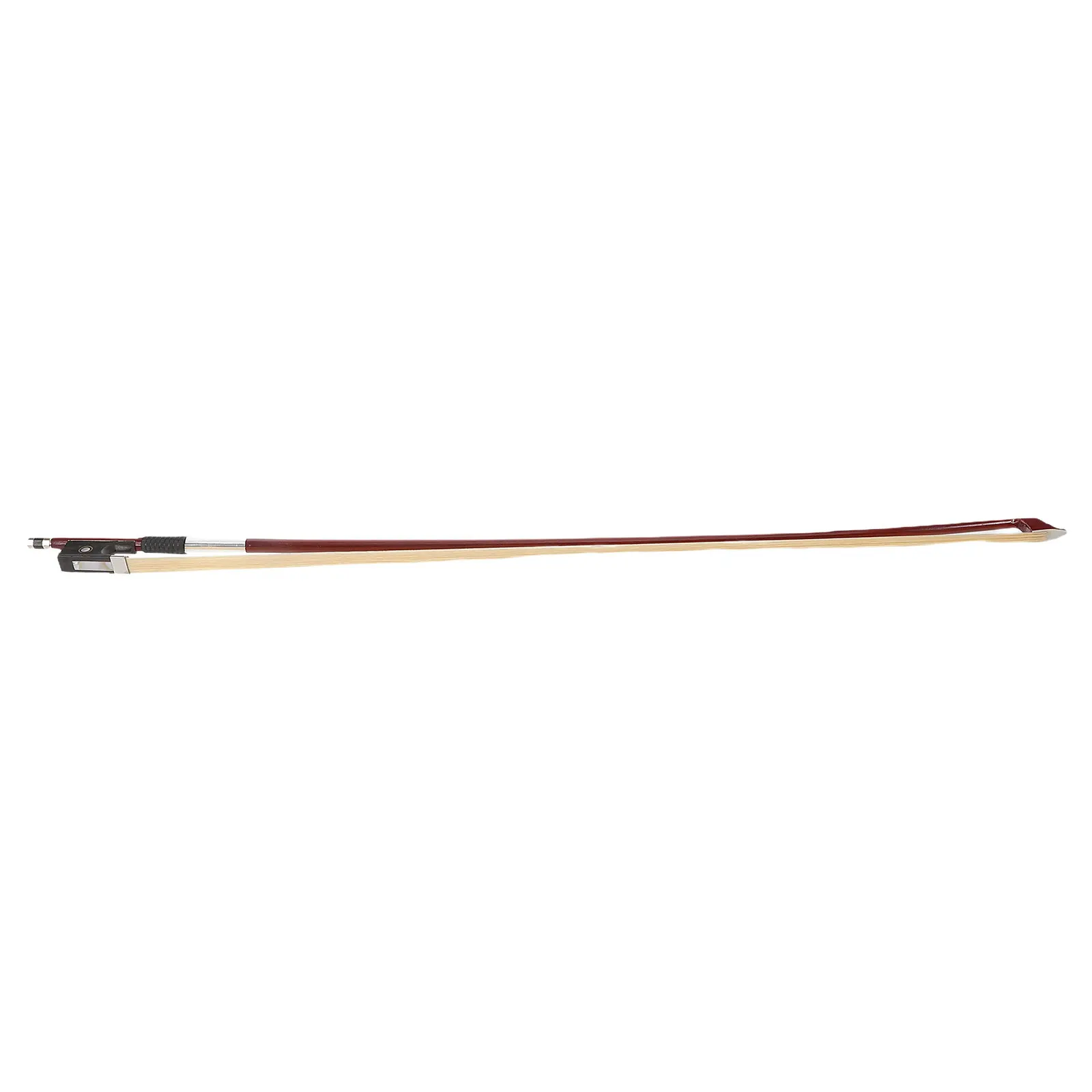 Arco de violín de madera de tamaño medio, varilla de sándalo, taladro de ébano, pelo de caballo Parisian Eyes, arco recto para principiantes y avanzados en violín