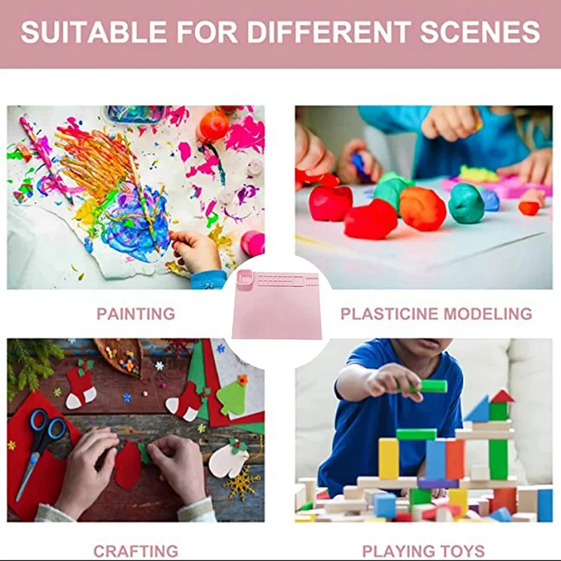 1PCS Silicone Painting Pad Brush Holder Crafts Silicone Pad Multifunctional Silicone Art Painting Art Clay Graffiti Mat Washable