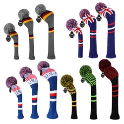 Scott Edward Golf Headcovers,3 adet/takım No.1 3 5 kişiselleştirilmiş örgü Golf kapakları, İngiltere, abd desen Golf çantaları süslemek için, ahşap Golf sopası kılıfı