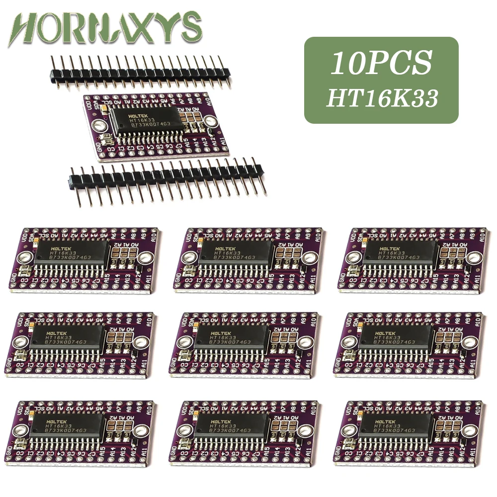 1-10pcs diymore HT16K33 16x8 LED Dot Matrix Drive Control Module Digital Tube Driver Development Board for Arduino