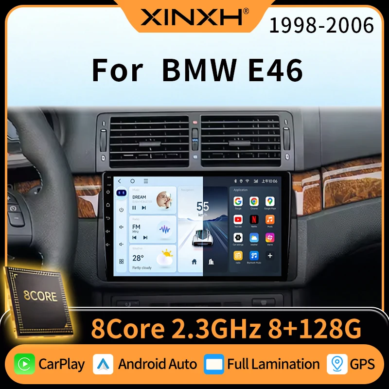 Wireless CarPlay & Android Auto Car Stereo for BMW E46 1998-2006 DSP & 48EQ GPS Multimedia Head Unit