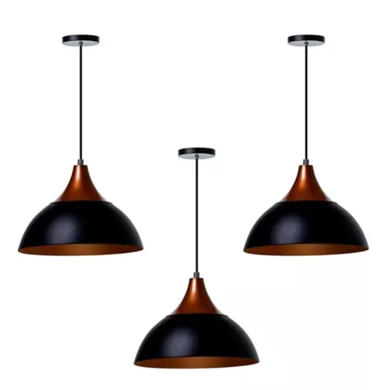 3 Pendant Panama Black C/top Copper Aluminum Decoration Luminaires Ceiling Lamps