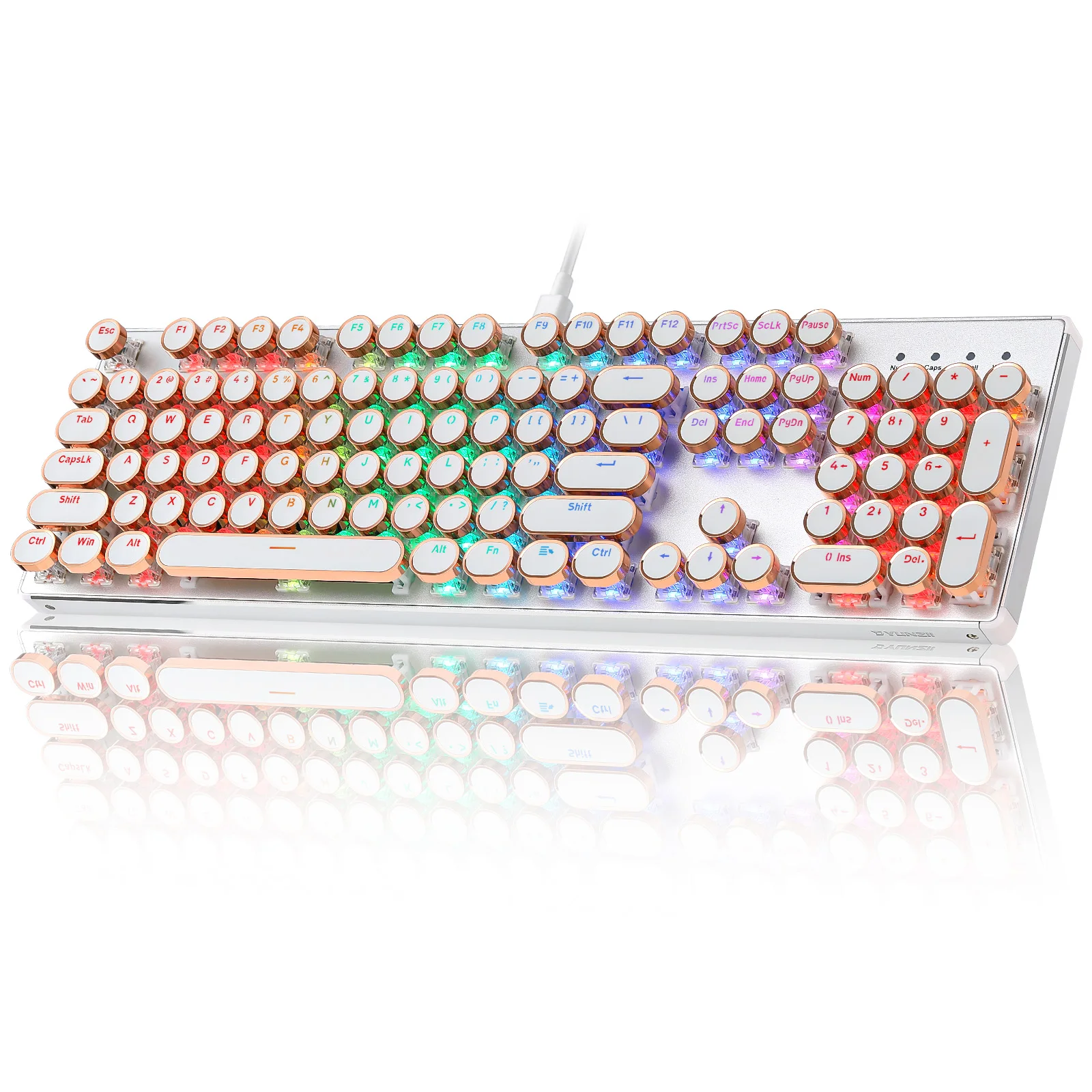 

YUNZII QL108 Mechanical Office Keyboard,Full-Size Hot-Swap Wired RGB Custom Keyboard,Typewriter Style Metal Keyboard for Win/Mac
