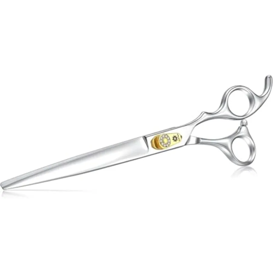 

Straight Dog Scissors - 440C Stainless Steel Professional Pet Cutting Grooming Shears with Adjustable Screw