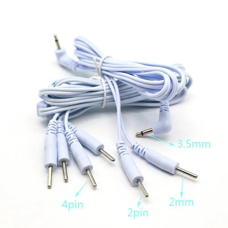 2-Way/4-way 2.0/2.5/3.5mm Plug Wires For Massager Electrical Nerve Muscle Stimulator Electrode Cable Line For Electrode Pads
