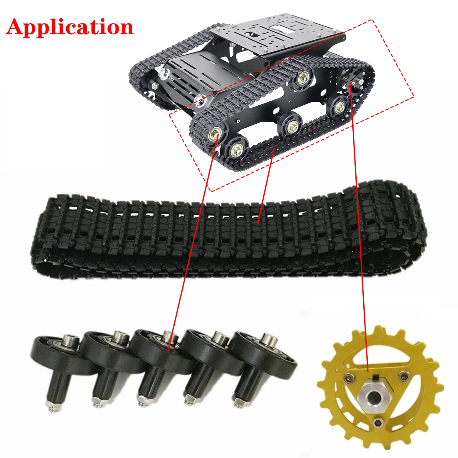 Wheel Set For 33mm Motor Track+Bearing Wheels+Driving Wheel Accessories YP100 Tracked Robot Tank Chassis RC Smart Car DIY Kit