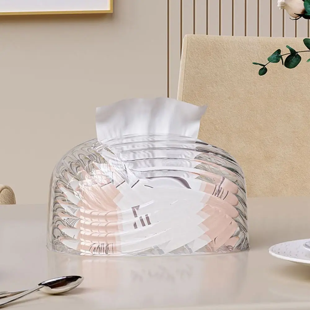 

Plastic Tissue Storage Box Extractable Large Capacity Paper Towel Box with Spring Transparent Napkin Box Living Room