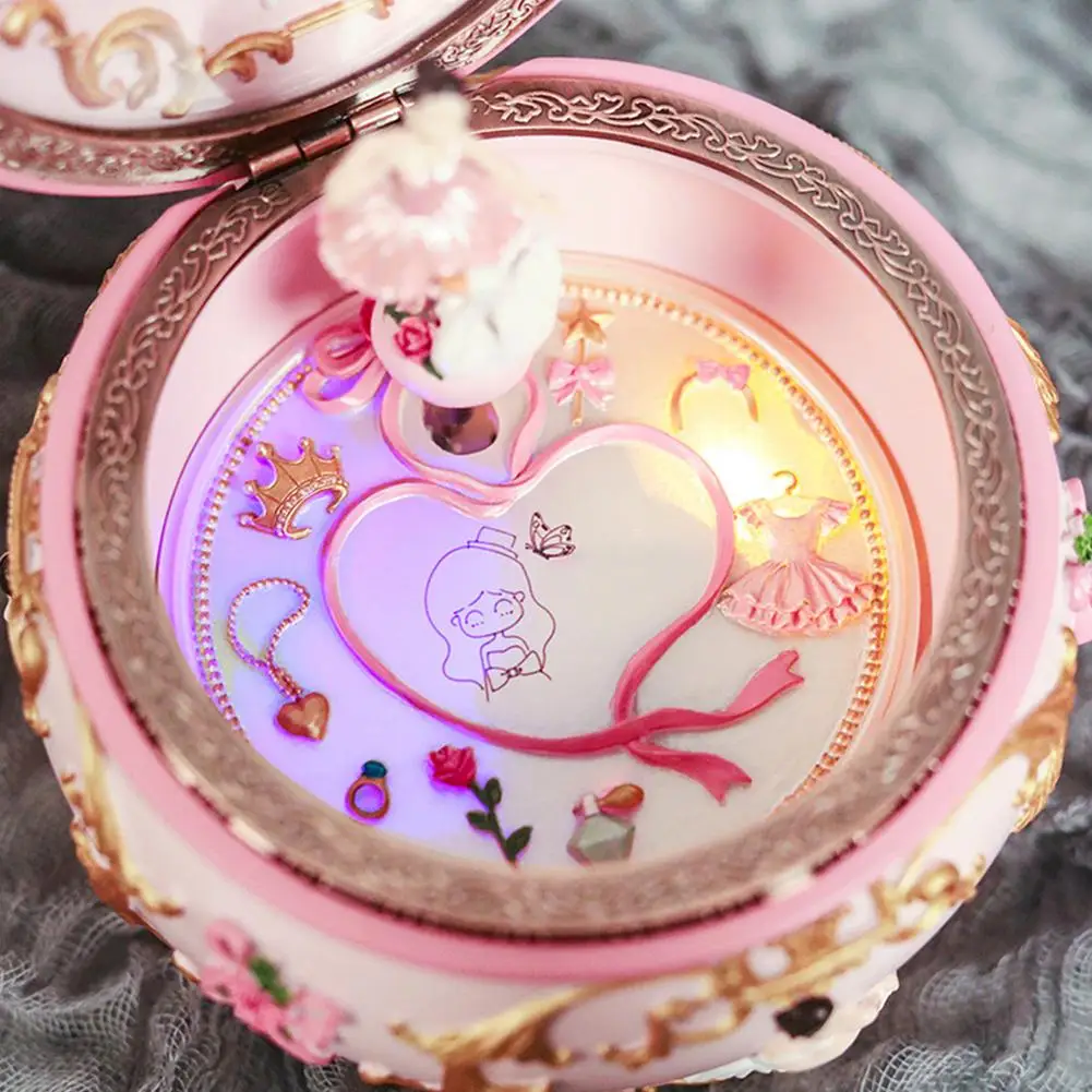 Colorful Luminous Spin Dance Ballet Girl Music Box Music Box Display Creative Birthday Gift