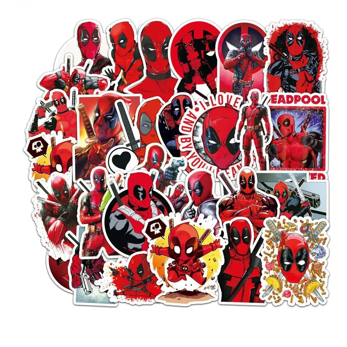 Marvel Cartoon Adesivos, Deadpool, Corvo, Decorativo, Caderno, Caso, Skate, Bagagem, Geladeira, Atacado, 50Pcs