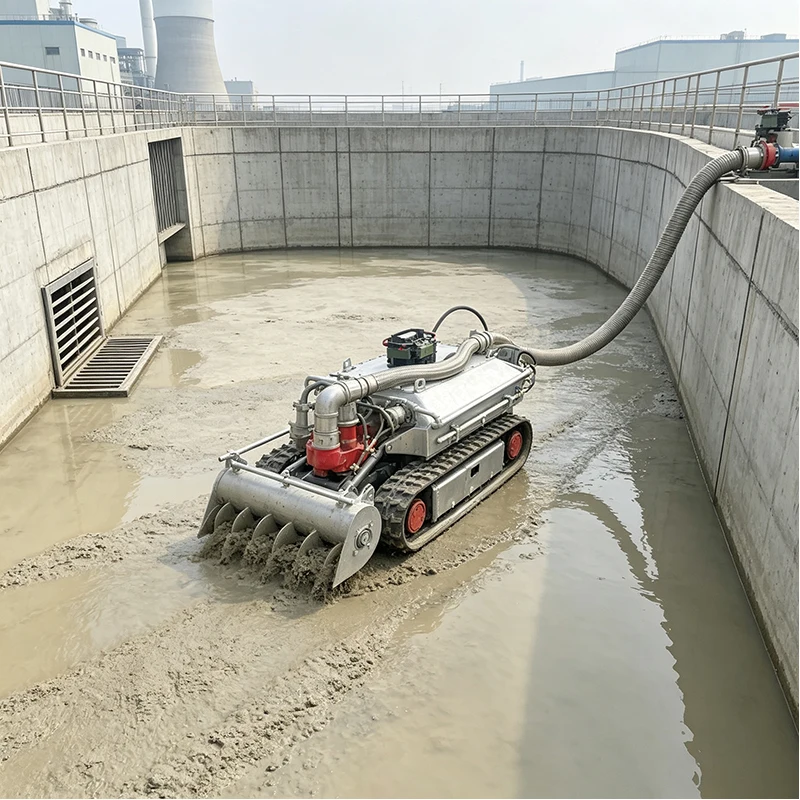 Underwater Mud Cleaning Robot Crawler Dredging Machine Hydraulic Remote Control Sludge Removal Equipment for Lake Treatment