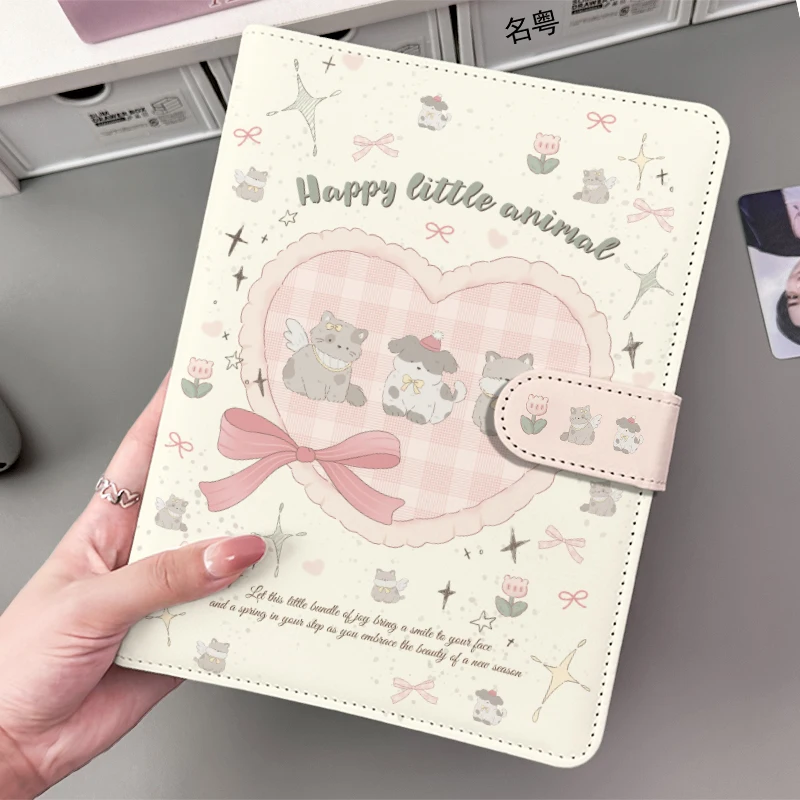 

Cute Lace Heart A5 Card Binder Waterproof PU Leather Refillable Album for Kpop Photocards Collection, Pets & Photo Korean 포카 바인더