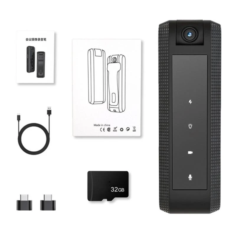 كاميرا صغيرة يمكن ارتداؤها بالجسم 1080P مسجل فيديو مع مشاهد ليلية كشف الحركة مع بطاقة 32 جيجابايت للاستخدام اليومي الرياضي #5