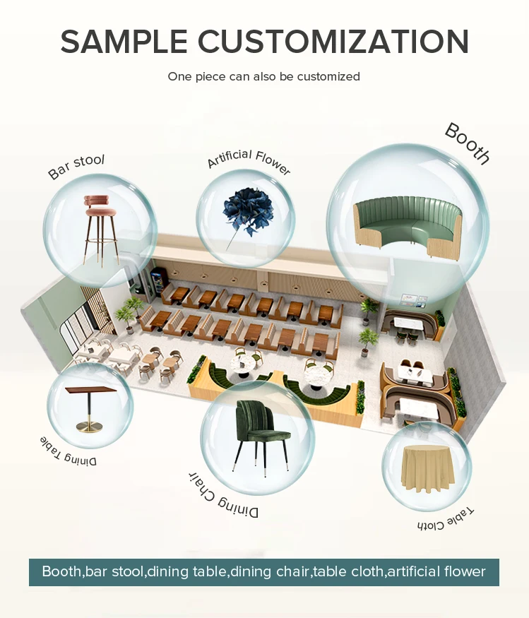 الراقية منحني أثاث المطاعم كشك مجموعات الجلوس مخصصة S-شكل مقهى مطعم الجداول والكراسي مقهى #5